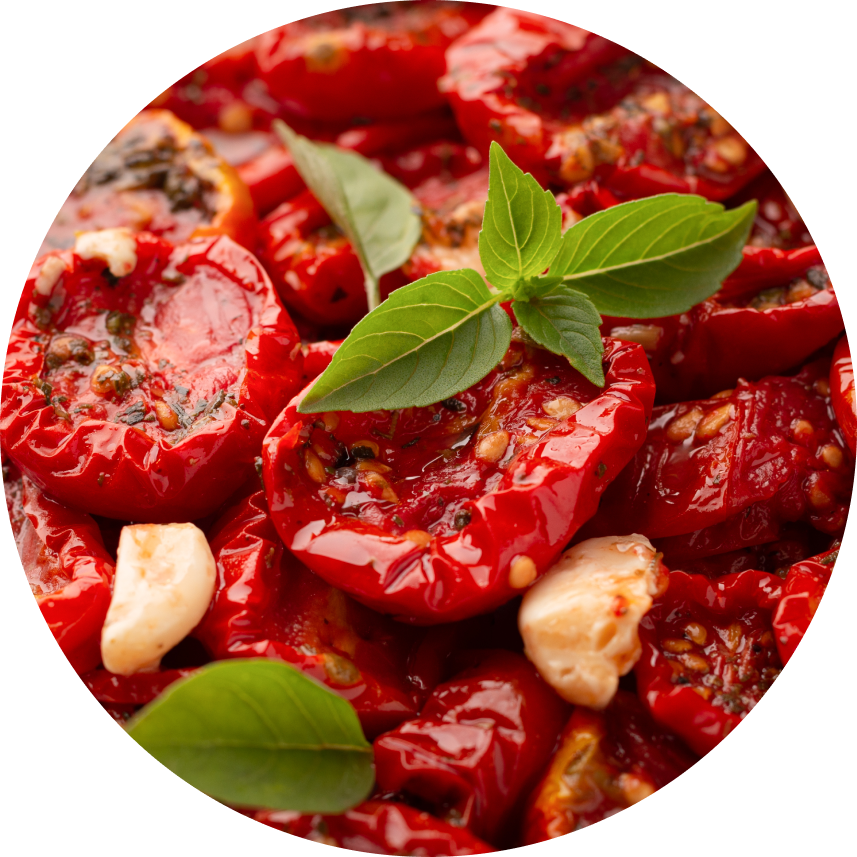 Almette с вялеными томатами и базиликом